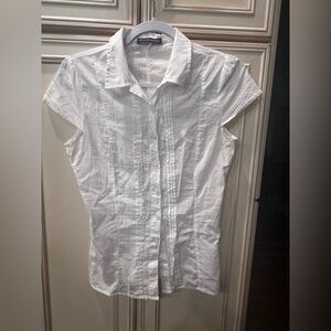 Brandy Melville White Short Sleeve Button-Up Shirt